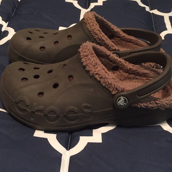 fleece lined crocs white